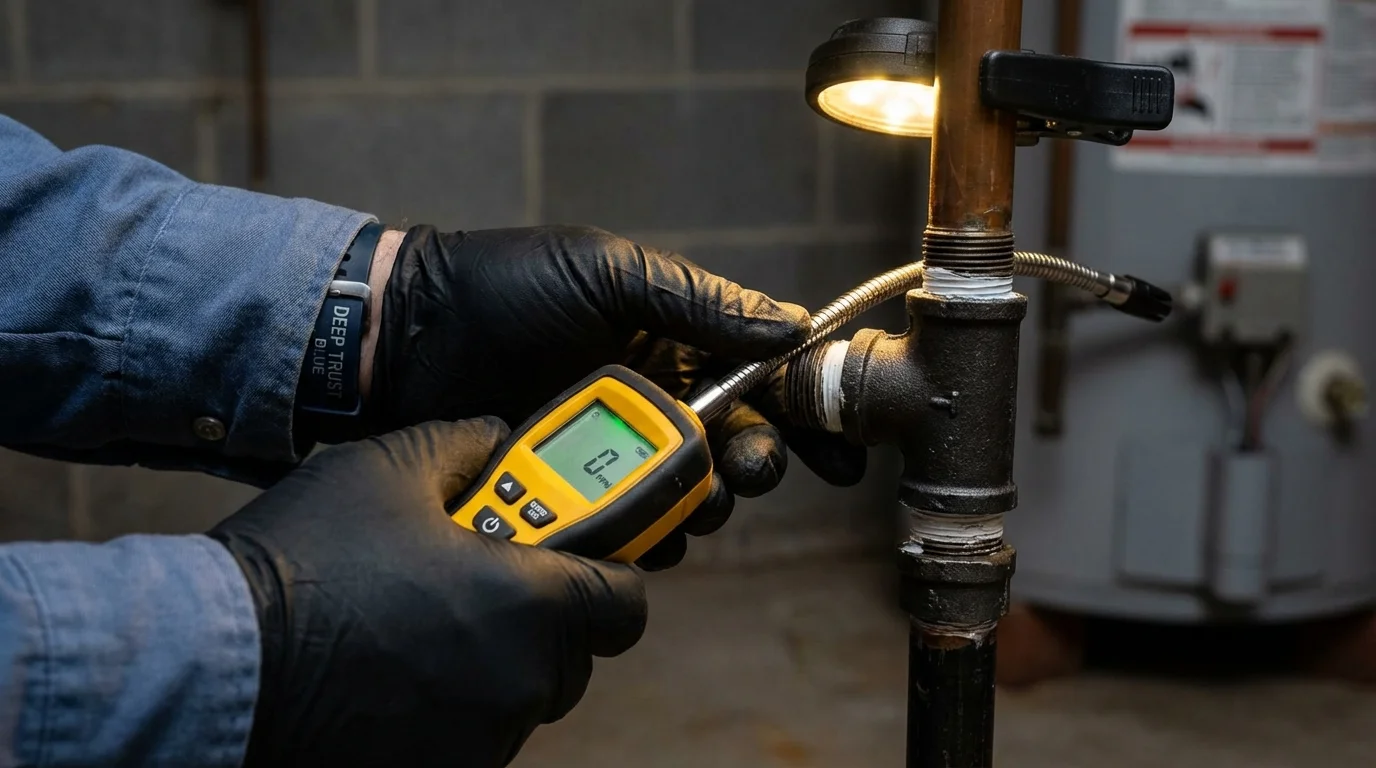 Gas leak detection with electronic sniffer by Johns Plumbing LLC in Cordele